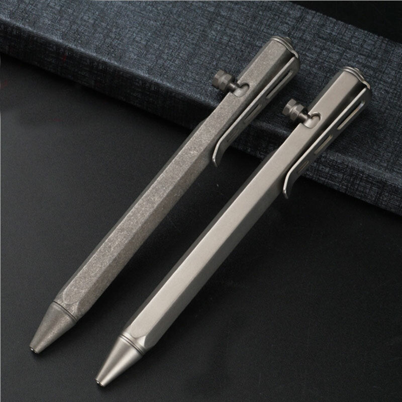 Titanium Alloy Bolt Ballpoint Pen Signature Writing Pen Outdoor Pocket EDC Tools EDC - KOEEK