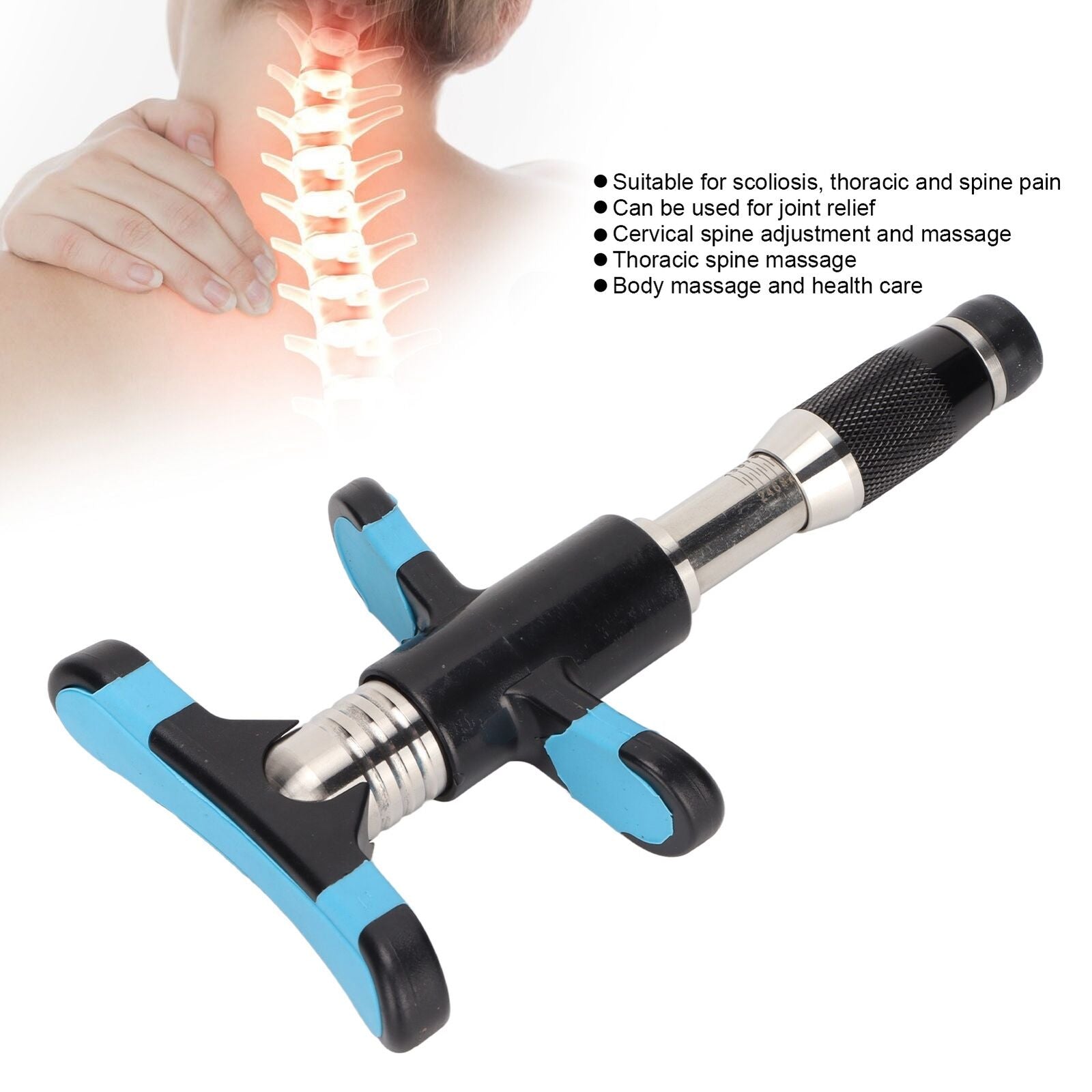 new Chiropractic 10 Gears Strength Joint Spine Massager Correction(Black ) HGF koeek - KOEEK