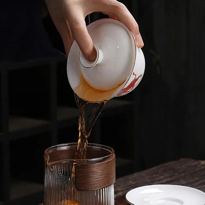 140ml Chinese Jingdezhen Ceramic Handpainted Gaiwan Tea Tureen Kungfu Teaware 07FC0E-D4 - KOEEK