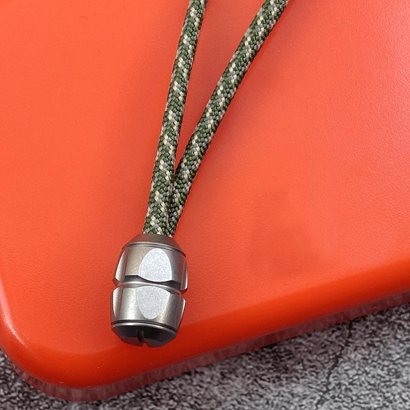EDC Titanium Alloy Removable Knife Lanyard Bead Parachute Pendant DIY Keychain 07FC0E-D4 - KOEEK