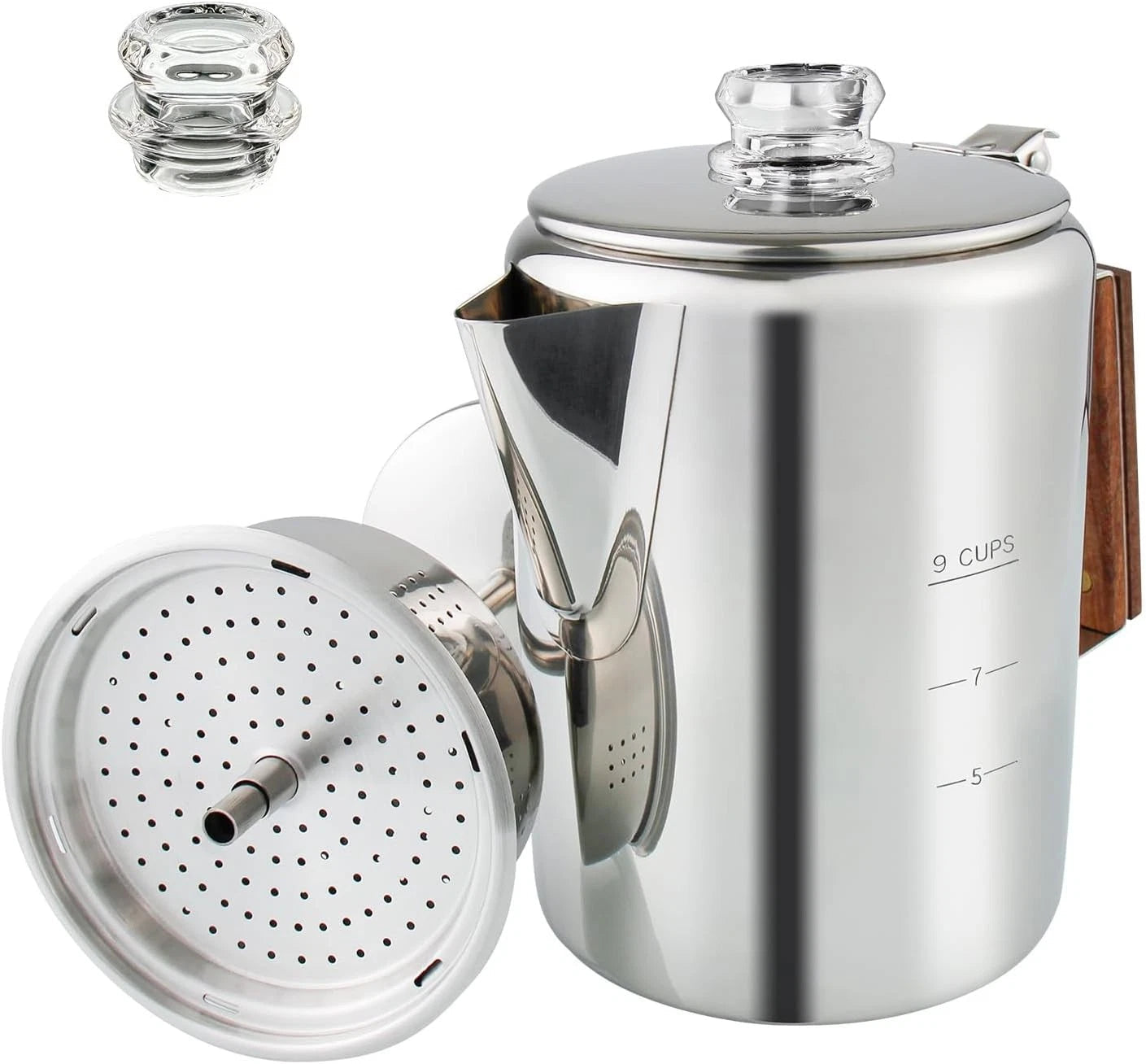 Coffee dripper with two heat-resistant reinforced glass knobs 07FC0E-D4 - KOEEK
