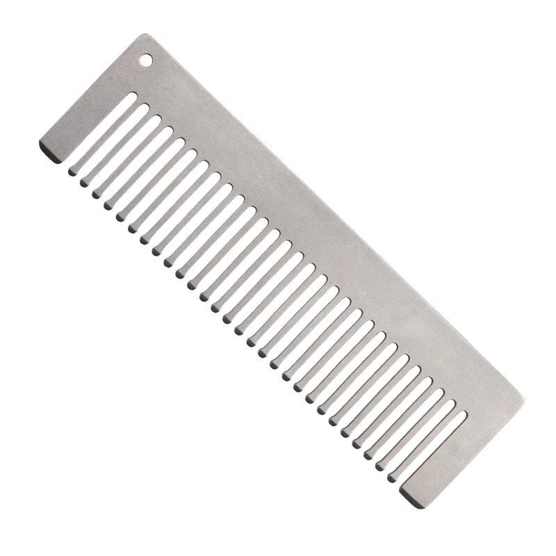 Women Titanium Alloy Comb Hair Beard Pocket Comb Portable Anti-static EDC Combs 07FC0E-D4 - KOEEK