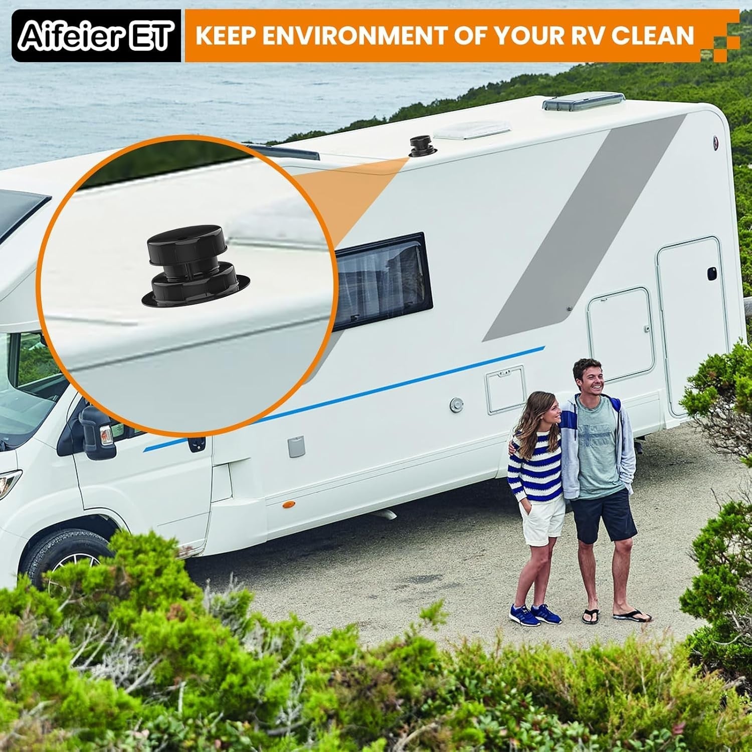 new Aifeier ET 1 Pcs RV Plumbing Vent Caps, Camper Roof Sewer Black AIFEIER ET - KOEEK