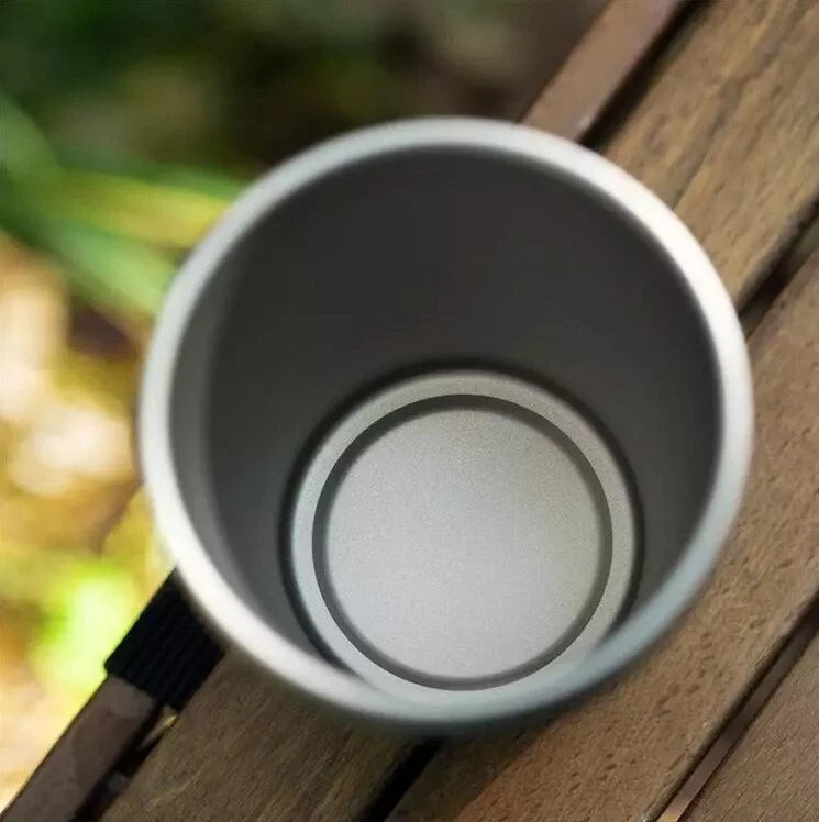 320ml Pure Titanium Single Layer Wall Cup Coffee Tea Beer Cup Portable Outdoor 07FC0E-D4 - KOEEK