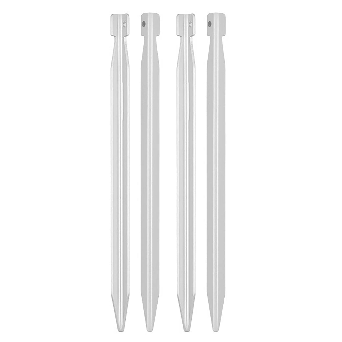 4PC silver Tent Stakes Peg Camping Outdoor aluminium Metal Nail Rope V Pull Hook 07FC0E-D4 - KOEEK