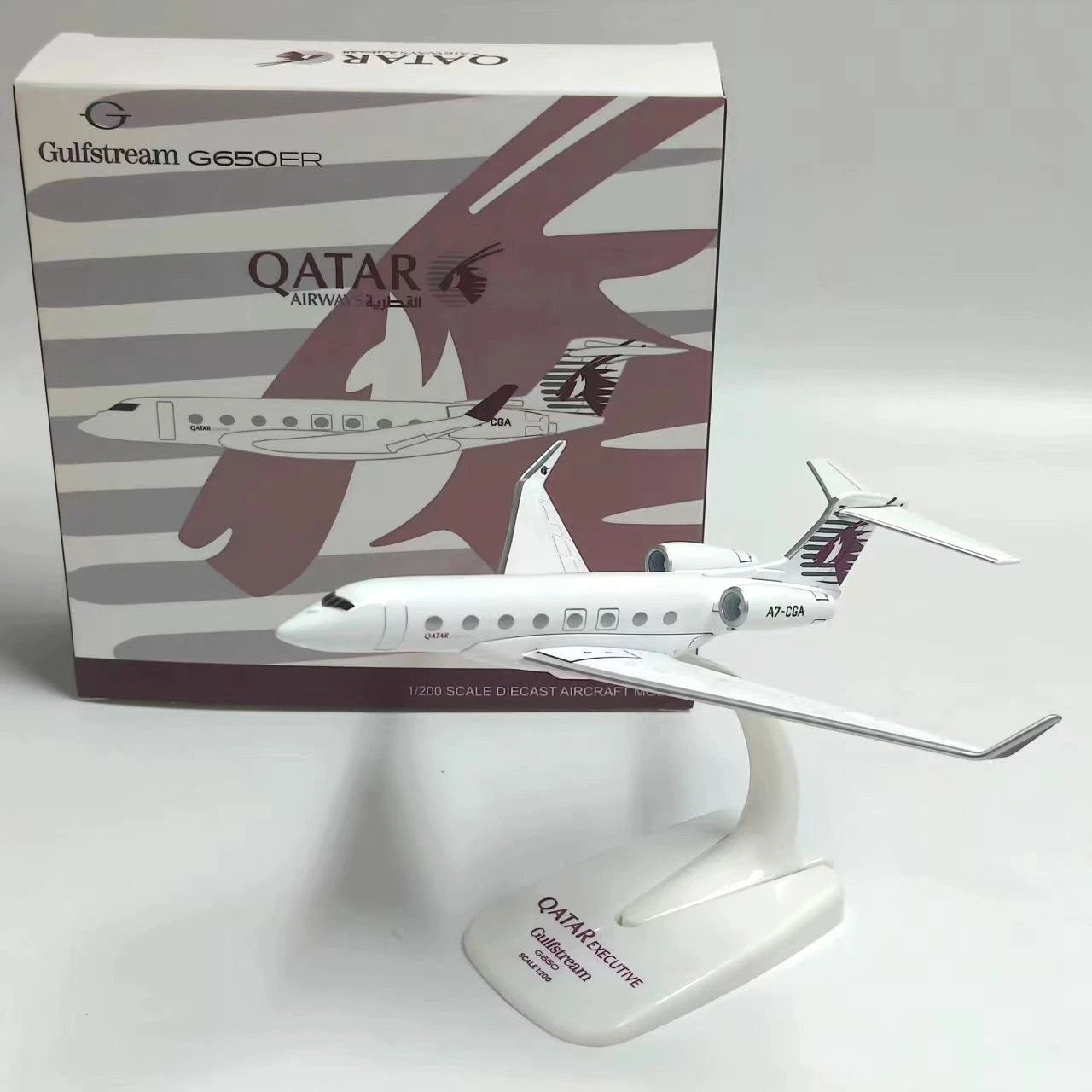 1:200Qatar Executive Gulfstream G650 16cm Alloy Aircraft Static Model Collectibe 07FC0E-D4 - KOEEK