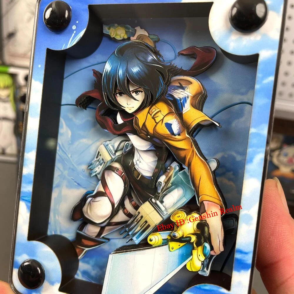 Anime Attack on Titan Mikasa Acrylic Brick 3D Card Figure Collection Decor Gift 07FC0E-D4 - KOEEK