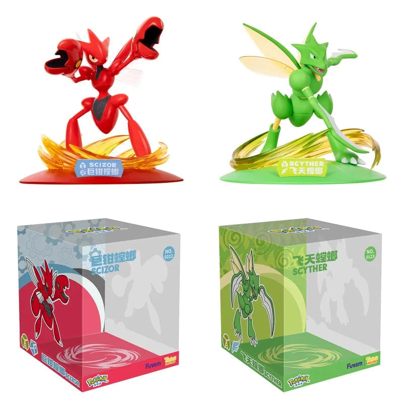 Official Pokémon Funism Scyther & Scizor Action Figurine Anime Model Toy Gift 07FC0E-D4 - KOEEK