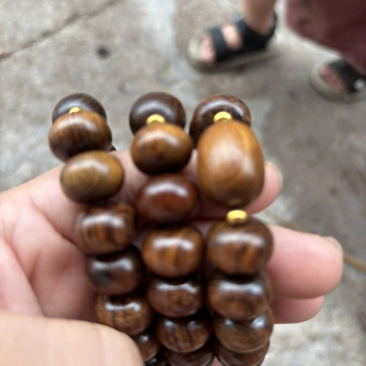 Natural Huanghauli Wood Prayer Beads Men Woman  Gift Bracelet Buddha Bless 07FC0E-D4 - KOEEK