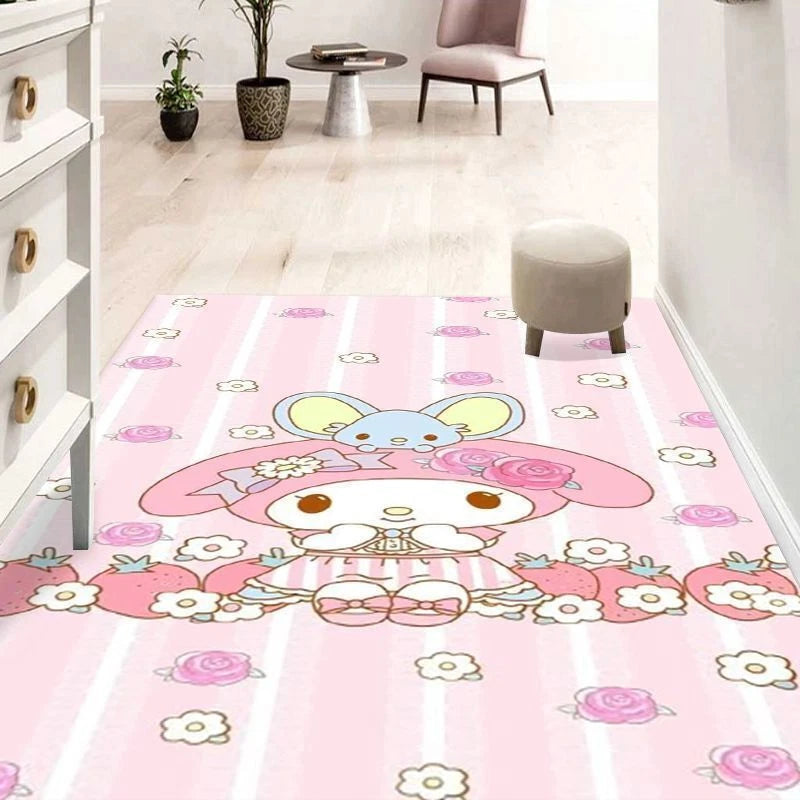 KUROMI My Melody Cinnamoroll Cartoon Floor Mat Carpet Non-Slip Large Doormat Rug 07FC0E-D4 - KOEEK