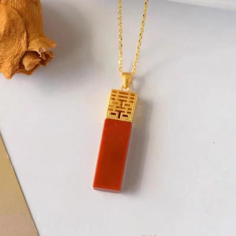 1Pc Classical Retro Pendant Double Happiness Sweater Chain Cheongsam Jewelry 07FC0E-D4 - KOEEK