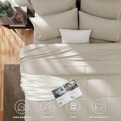 Beige Comforter Set King Size 7 Piece Set with Seasonal Duvet Cover 07FC0E-D4 - KOEEK
