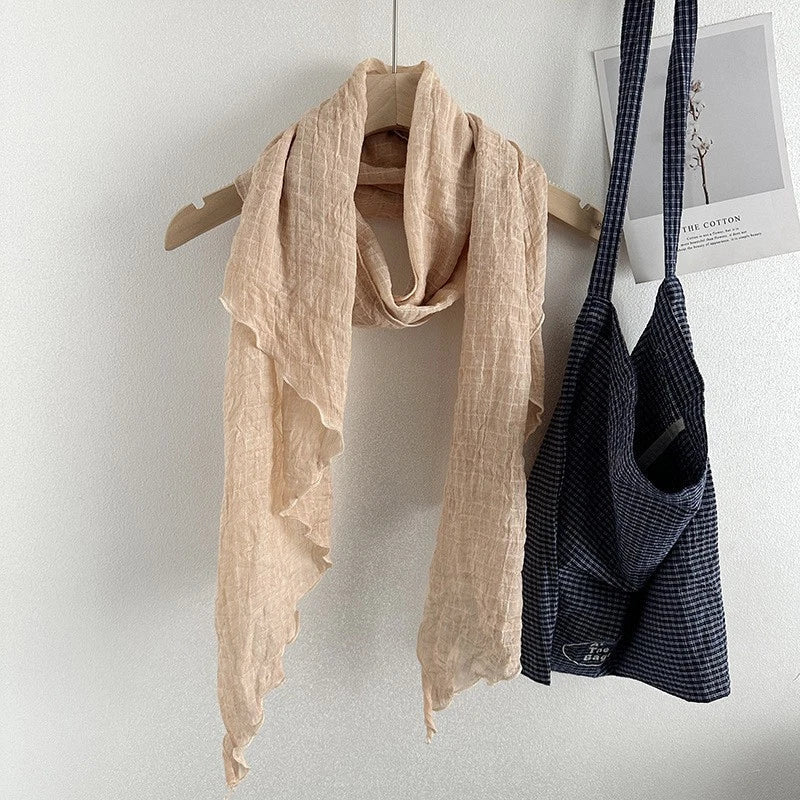 Unisex Plain Color Neutral Plain Color Preppy Thin Scarf  Soft Shawl Bandana 07FC0E-D4 - KOEEK