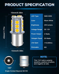 new Alopee 1141 LED Bulb RV Light Bulbs Interior 12V Warm White 1156 ALOPEE - KOEEK
