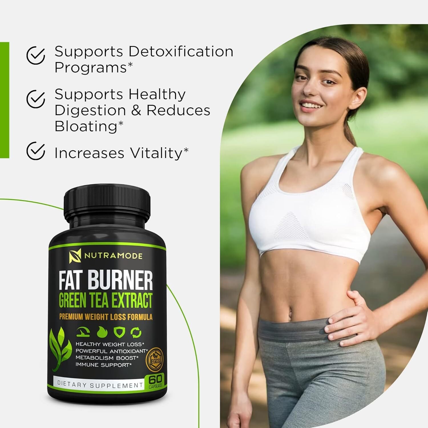 new Premium Green Tea Extract Fat Burner Supplement with 60 Count (Pack of 1) 07FC0E-D4 - KOEEK