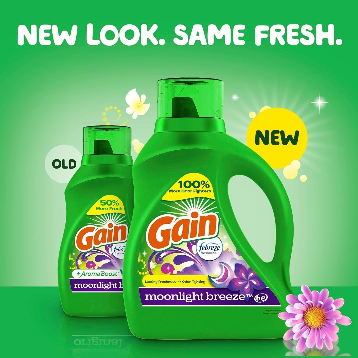 new Gain + Aroma Boost Liquid Laundry Detergent, Moonlight Breeze Scent, 61... GAIN - KOEEK