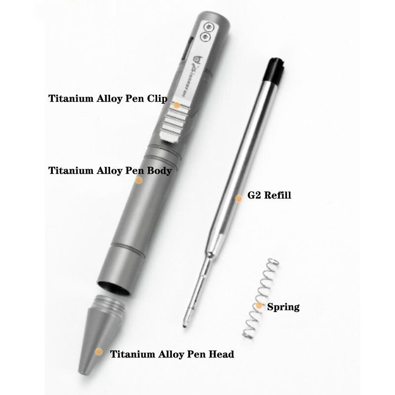EDC Titanium Practical Ballpoint Pen Working Signature Business Pen G2 Refills 07FC0E-D4 - KOEEK