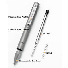 EDC Titanium Practical Ballpoint Pen Working Signature Business Pen G2 Refills 07FC0E-D4 - KOEEK