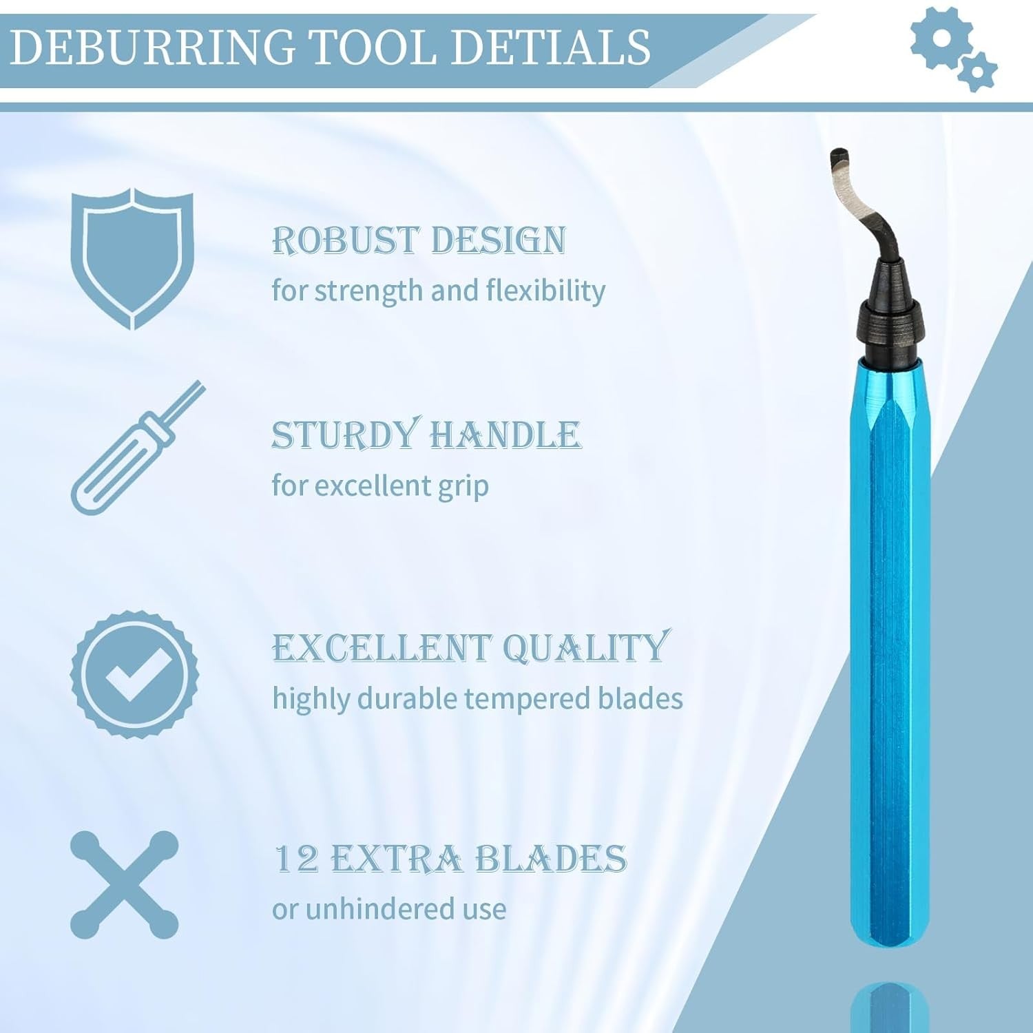 new Deburring Tool with 12 High Speed Steel Blades, 3D Blue 07FC0E-D4 - KOEEK