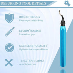 new Deburring Tool with 12 High Speed Steel Blades, 3D Blue 07FC0E-D4 - KOEEK