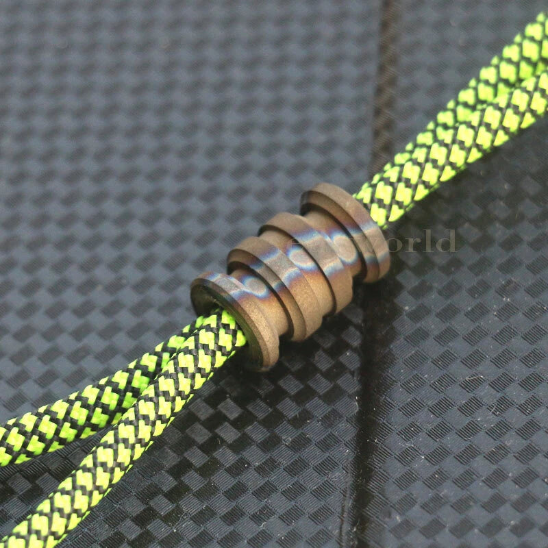 Titanium Alloy Flame Knife Lanyard Bead Parachute Cord EDC DIY Pendant Bead 07FC0E-D4 - KOEEK