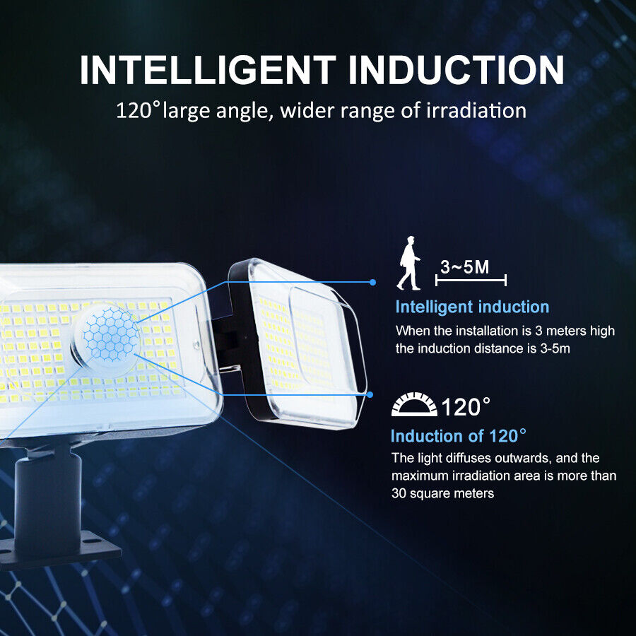 ny 270 LED Luz Lamparas Luces Solares Eksteriør Para Patio Con Sensor De Movimiento