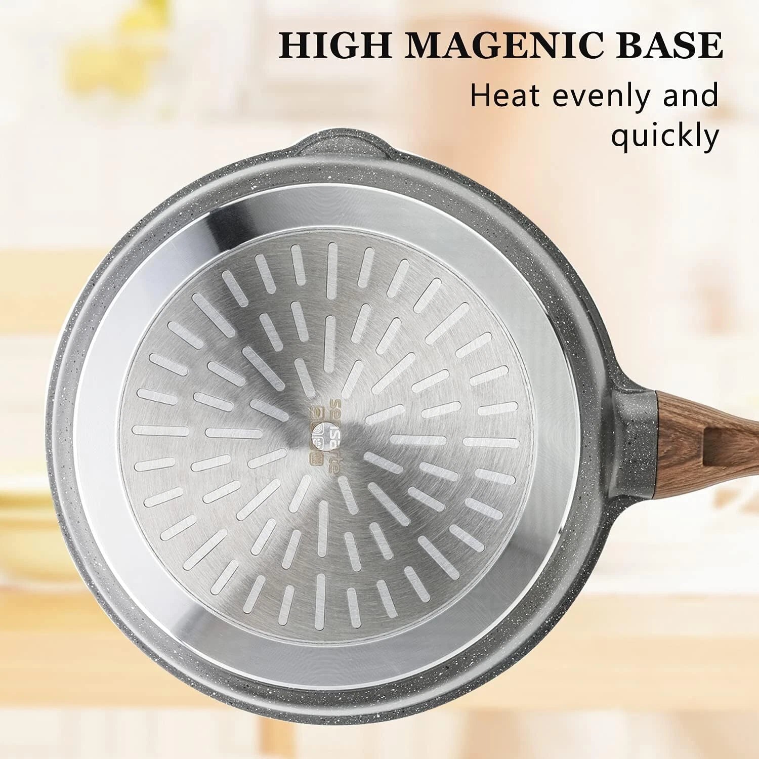 Nonstick Skillet,Deep Frying Pan10‘’,Saute Pan with Lid,Healthy Cooking Pan 07FC0E-D4 - KOEEK