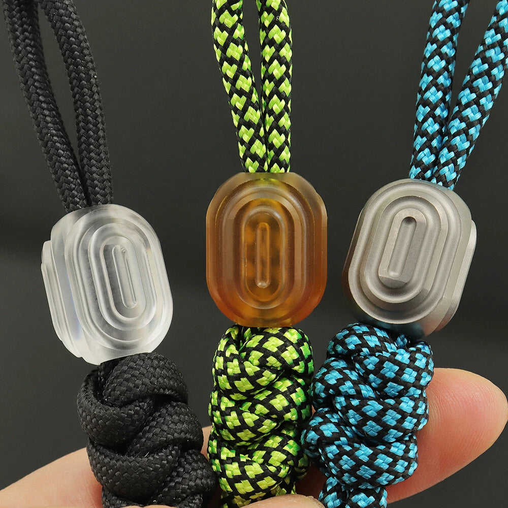 PC PEI Titanium Knife Bead Keychain Pendant Lanyard Paracord DIY EDC Accessories 07FC0E-D4 - KOEEK
