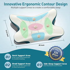 Cervical pillow, relieves neck pain - Ergonomic neck pillow 07FC0E-D4 - KOEEK