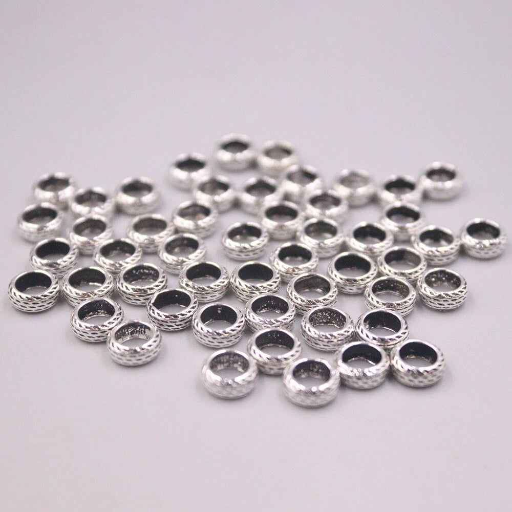 10pcs  925 Sterling Silver Round Loose Beads 8mm 6mm Available 07FC0E-D4 - KOEEK