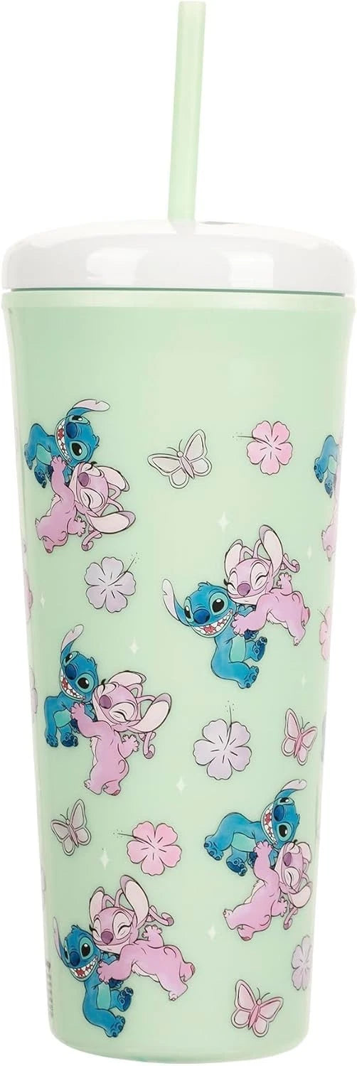 Bioworld Lilo & Stitch Wraparound Lilo and Angel 26 Oz. Stainless Steel Semi-Dom 07FC0E-D4 - KOEEK