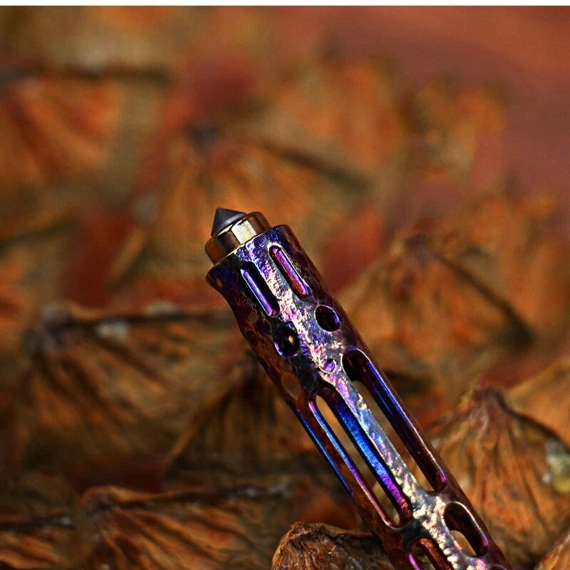 Mini Titanium Ballpoint Pen Handmade Signature Writing Pen Keychain Portable EDC 07FC0E-D4 - KOEEK