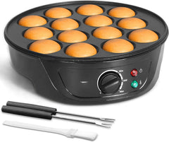 Non-Stick Mini Pancake Maker, Electric Pancake Pan with Controls, Black 07FC0E-D4 - KOEEK