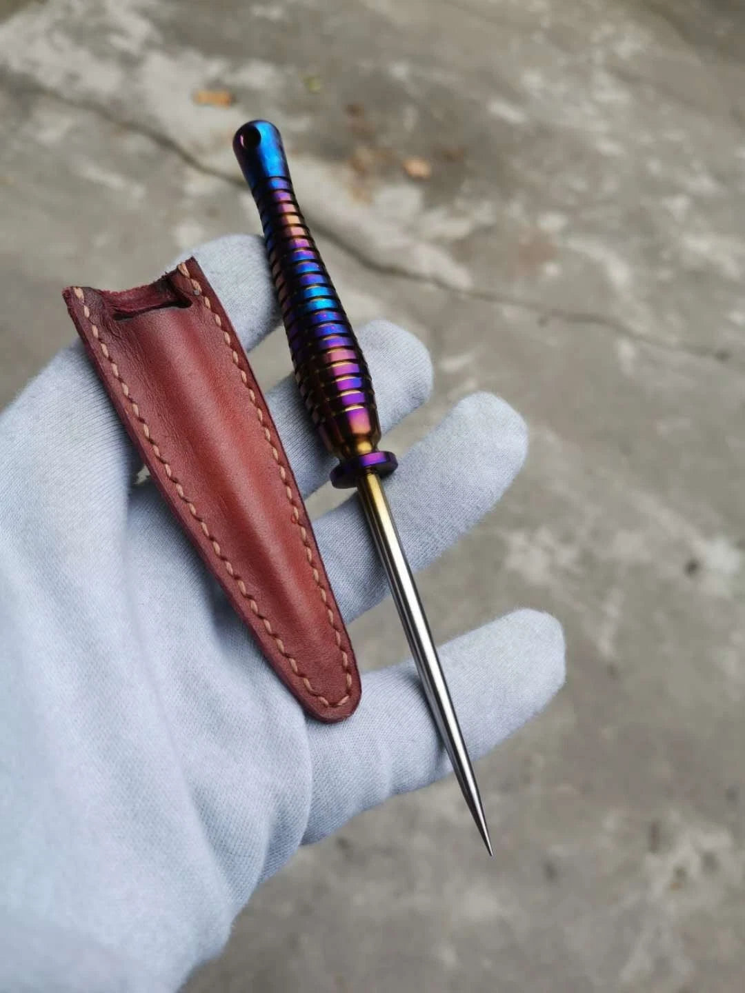 Handmade TC4 titanium tea needle tea knife / titanium alloy toothpick EDC 07FC0E-D4 - KOEEK