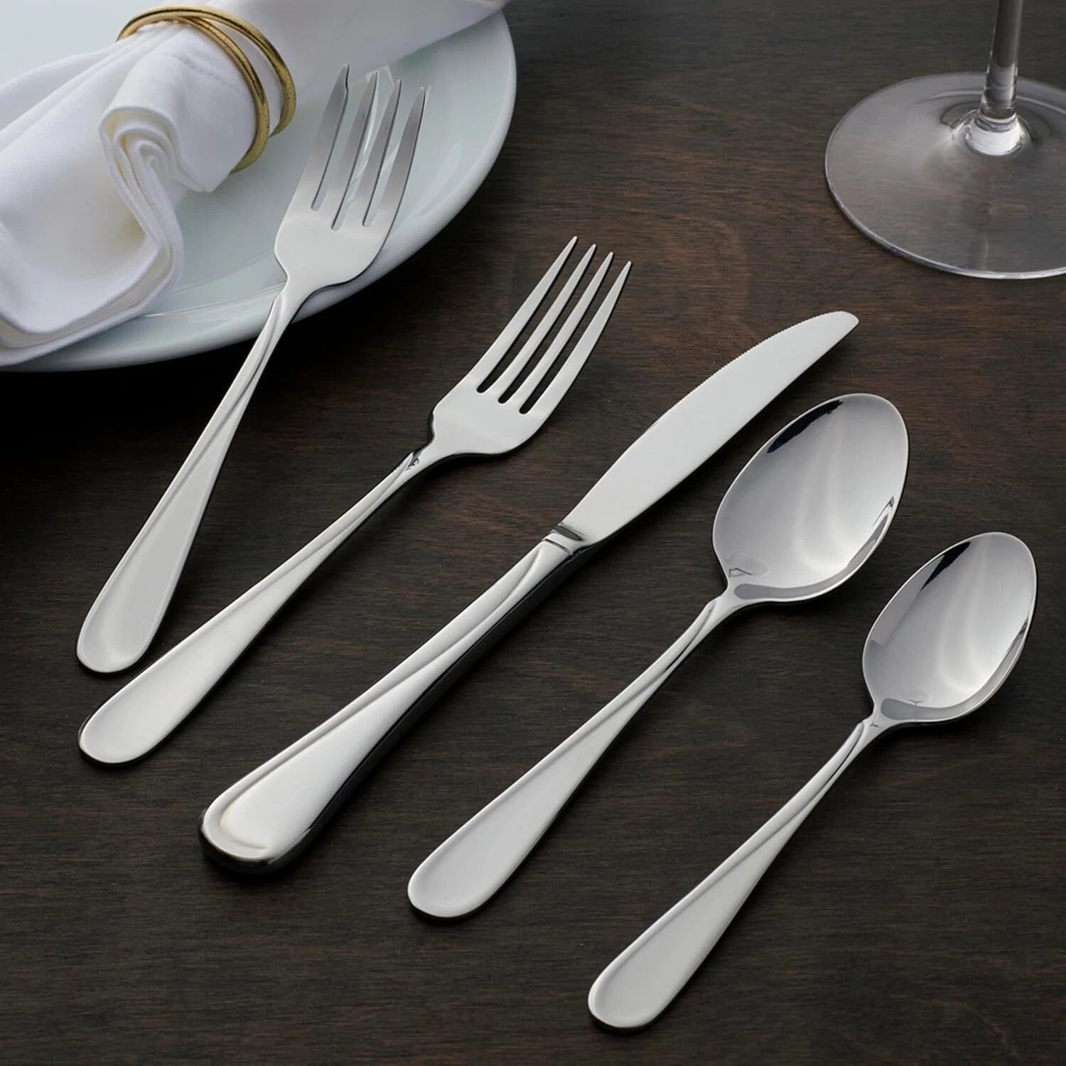 45-piece stainless steel flatware set, service for 8 07FC0E-D4 - KOEEK