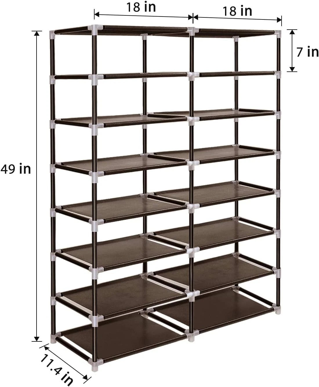 Shoe Rack Storage Organize, 28 Pairs Portable Double Row with Nonwoven 07FC0E-D4 - KOEEK