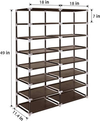 Shoe Rack Storage Organize, 28 Pairs Portable Double Row with Nonwoven 07FC0E-D4 - KOEEK