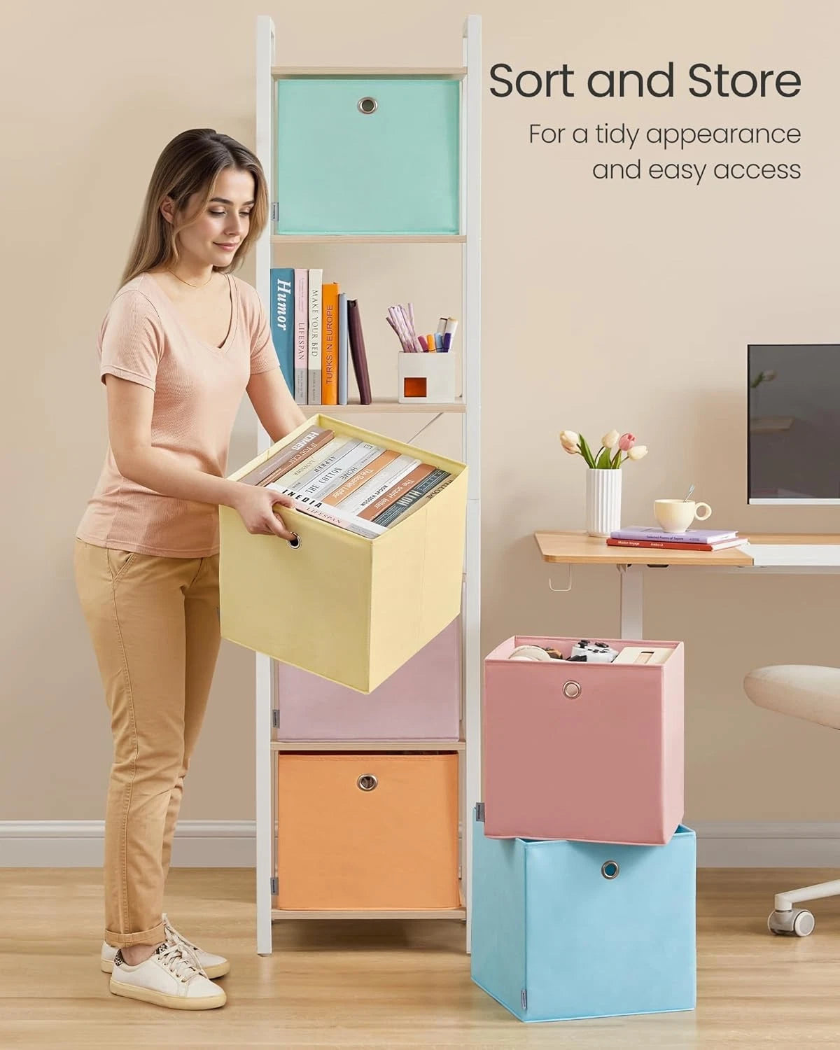 Storage cubes, set of 6 foldable storage boxes 07FC0E-D4 - KOEEK