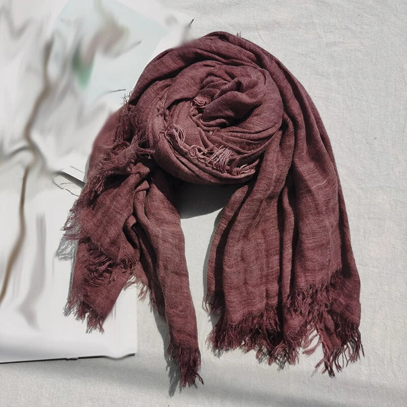 Men Unisex Acrylic Scarves Plain Colors Long Shawl Head Wrap Headscarf Muslim 07FC0E-D4 - KOEEK