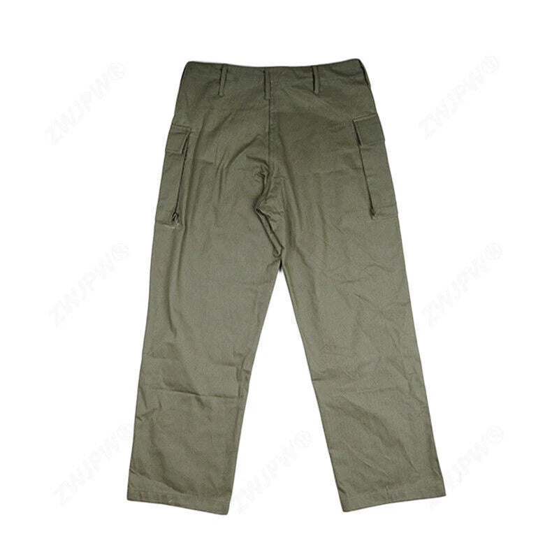 WWII US HBT Army Casual Pants Vintage Military Replica Green Men's Trousers 07FC0E-D4 - KOEEK