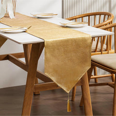 Table Runner with Tassels Machine Washable Luxury Home Decorative Dresser Scarve 07FC0E-D4 - KOEEK