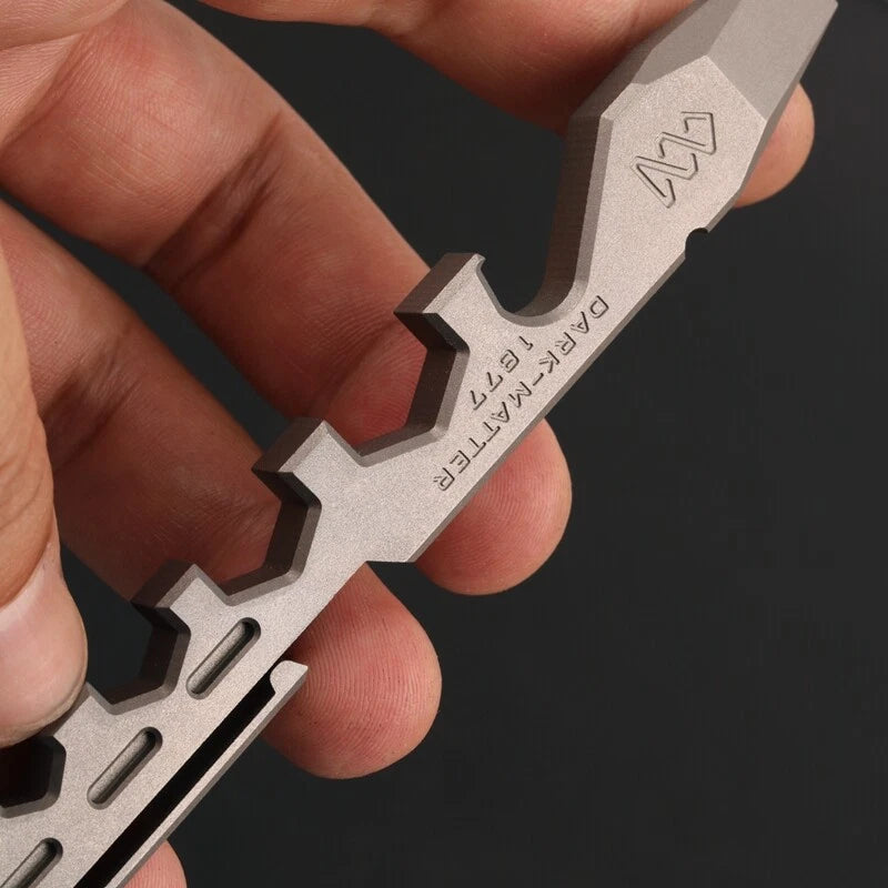 EDC TC4 Titanium Crowbar Safety Hammer Bottle Opener Hexagonal Wrench Multitools 07FC0E-D4 - KOEEK