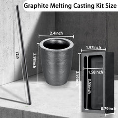 new 5 Pieces Crucible Metal Melting Kit, Including 2 Clay Graphite black 07FC0E-D4 - KOEEK