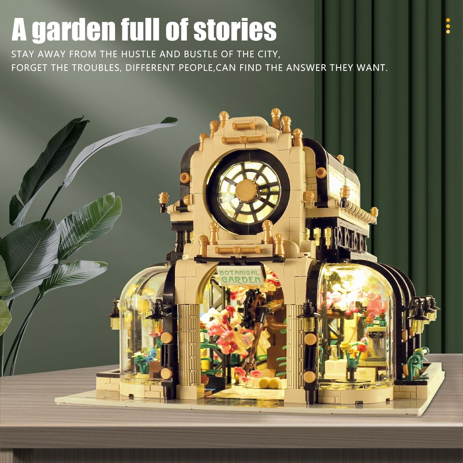 new MOULD KING 16019 Botanical Garden Led Light Street View Building Blocks Toy MOC KOEEK - KOEEK