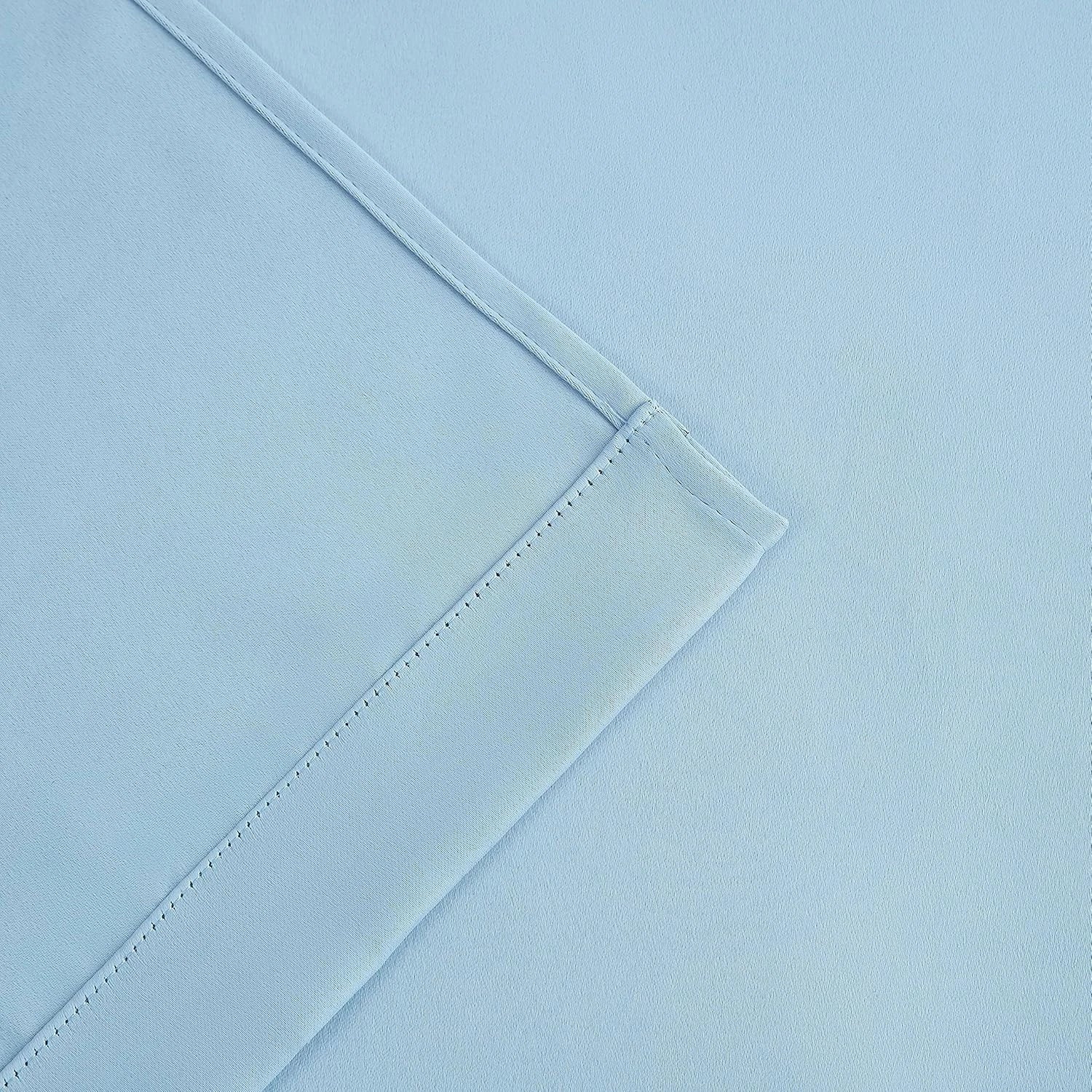 Bujaso sky blue 80% light-blocking curtains, size 37×63 07FC0E-D4 - KOEEK