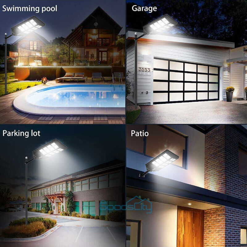 nye Solar Street Lights Commercial 6500K for Basketball Court Road Playground 2 PACK