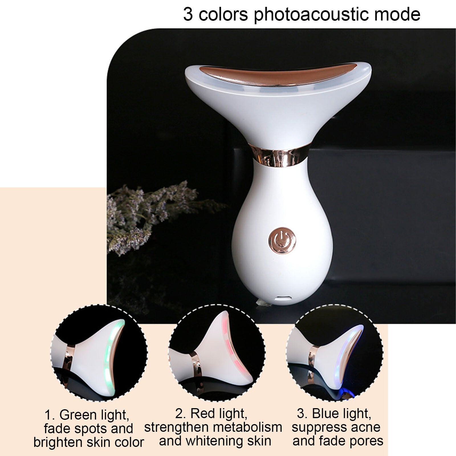 new Neck Anti Wrinkle Face Lift Beauty LED Photon Therapy Skin Care Tighten Massager koeek - KOEEK