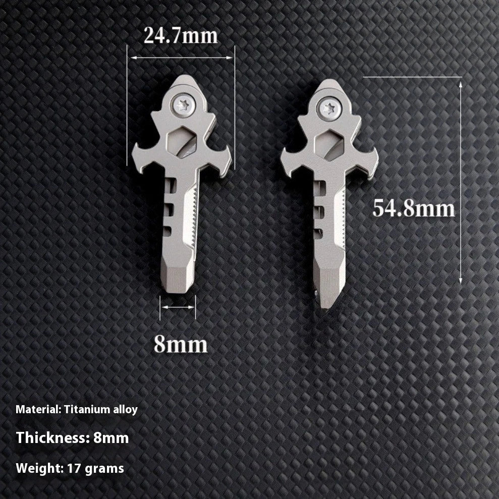 Titanium alloy EDC 7in1 Mechanical Cross Multi-functional Survival Tools 07FC0E-D4 - KOEEK