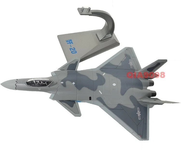 1/100 Scale Chinese PLA J-20 Stealth Fighter Aircraft Metal + Plastic Model 07FC0E-D4 - KOEEK