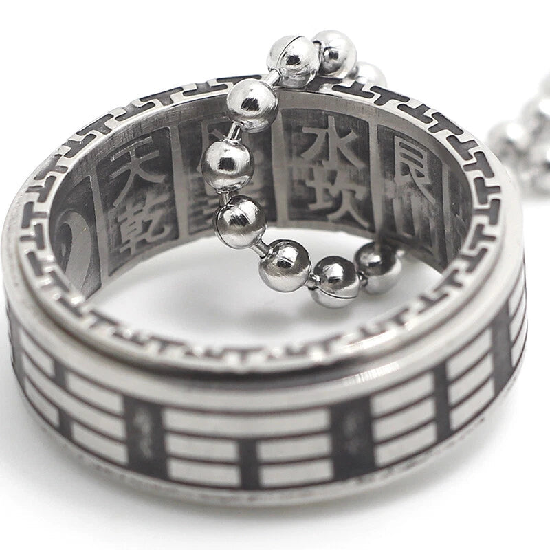 Chinese Magic Ring Taoist Yin Yang Ba Gua Spinner Feng Shui Amulet Talisman 07FC0E-D4 - KOEEK